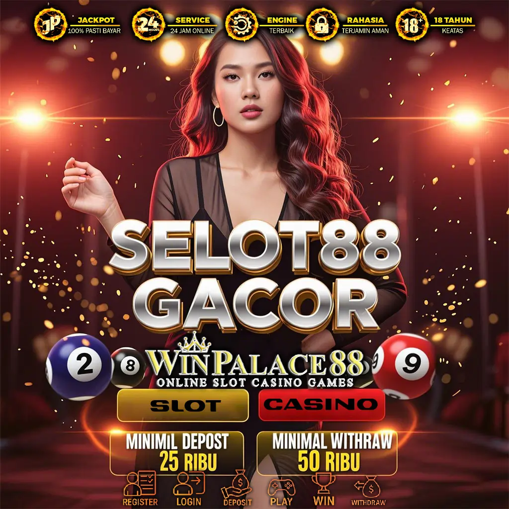Banner Promosi Bonus Selot88Gacor WinPalace88 untuk Member Baru dengan RTP Tinggi dan Game Terlengkap